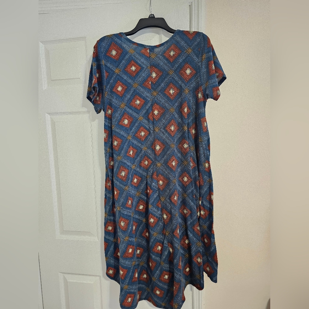 Geometric Patterned Blue Dress - Picture 2 of 5